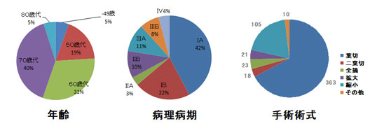 原発性肺癌手術例グラフ